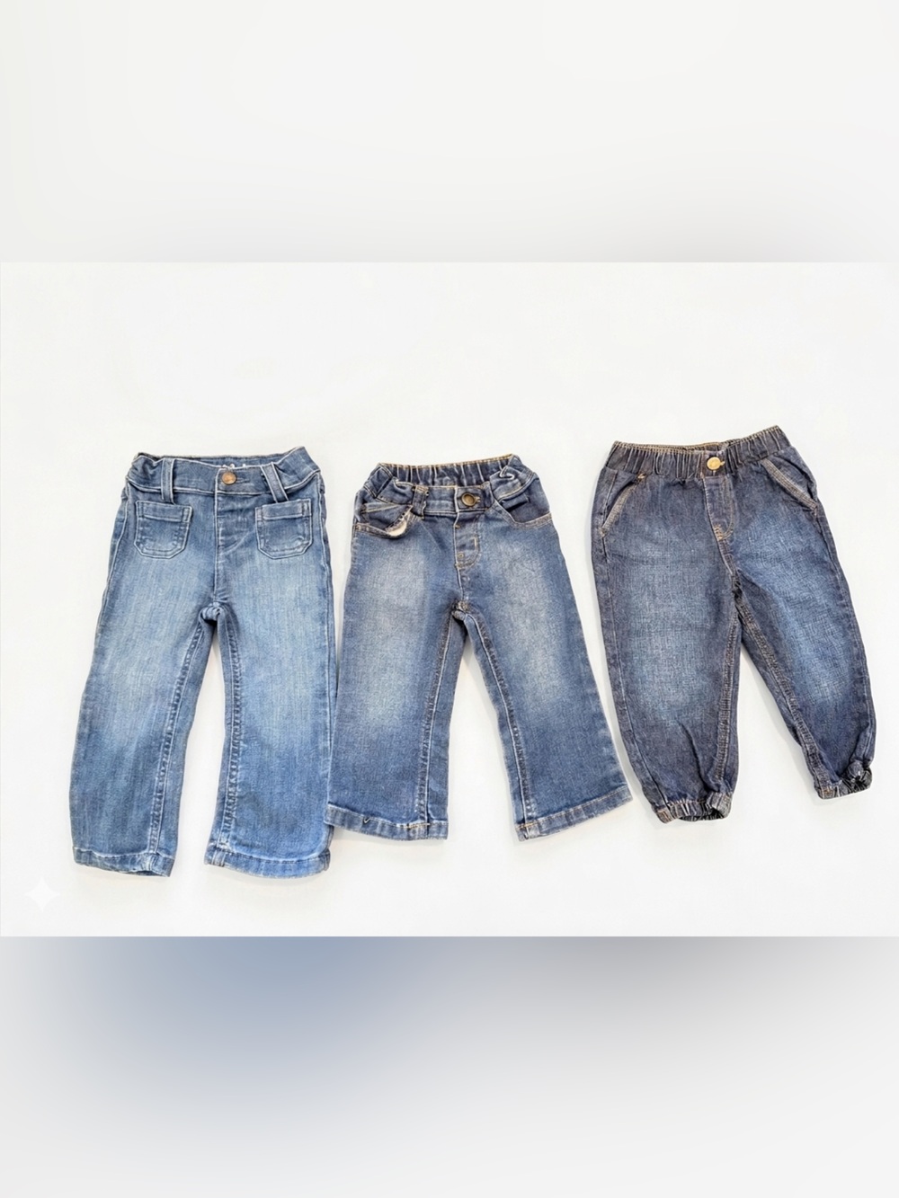 Garanimals Denim Jeans Set in Light, Medium, and Dark Blue girls